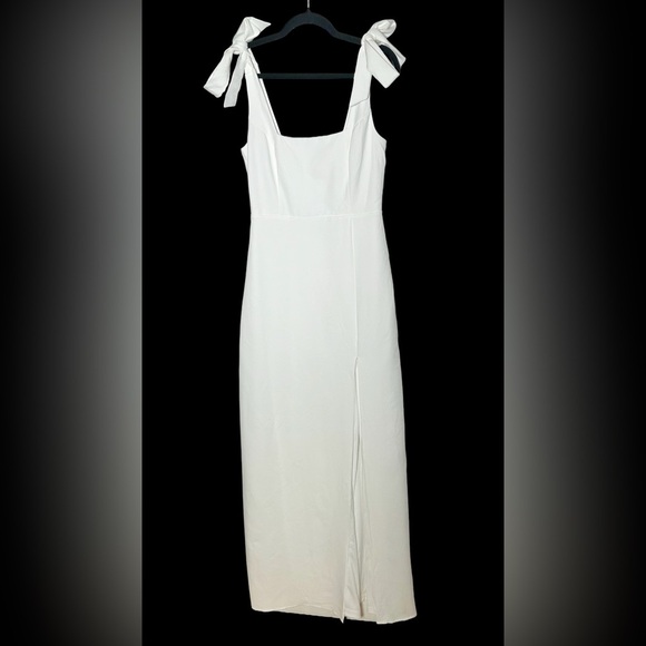 NWT Lulus Your Sweetie White Tie-Strap Column Maxi Dress, Size Small - Picture 5 of 15